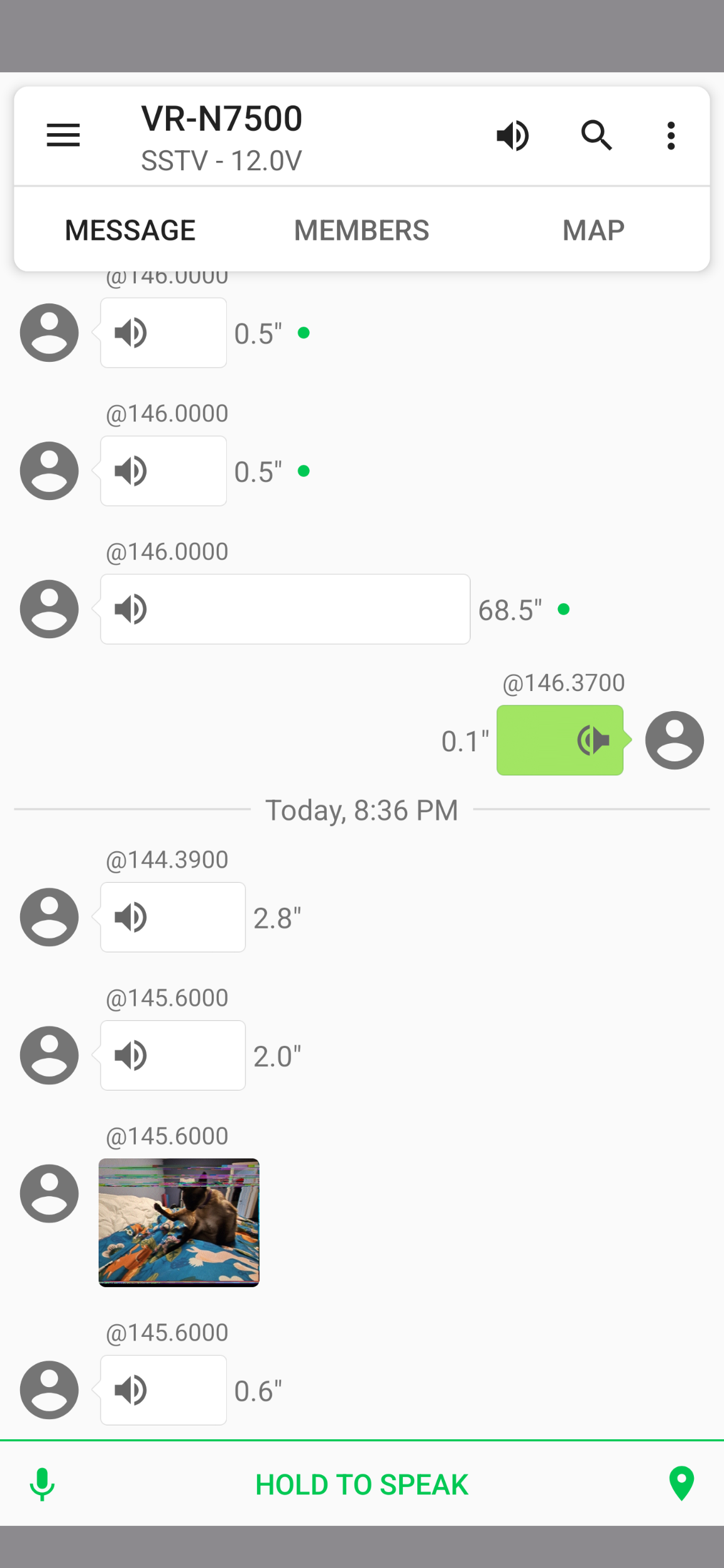 HT App Messages Screen